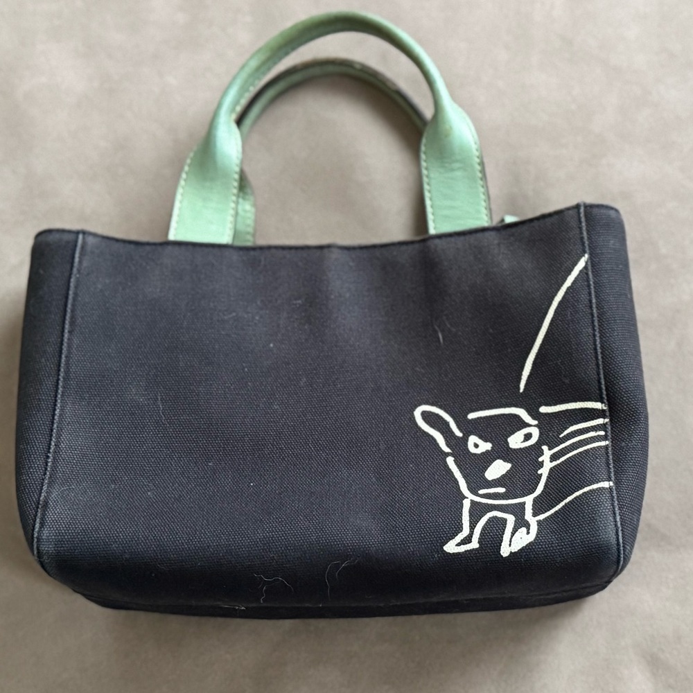 Kate Spade Maira Kalman cranky dog canvas tote NEEDS HELP!
